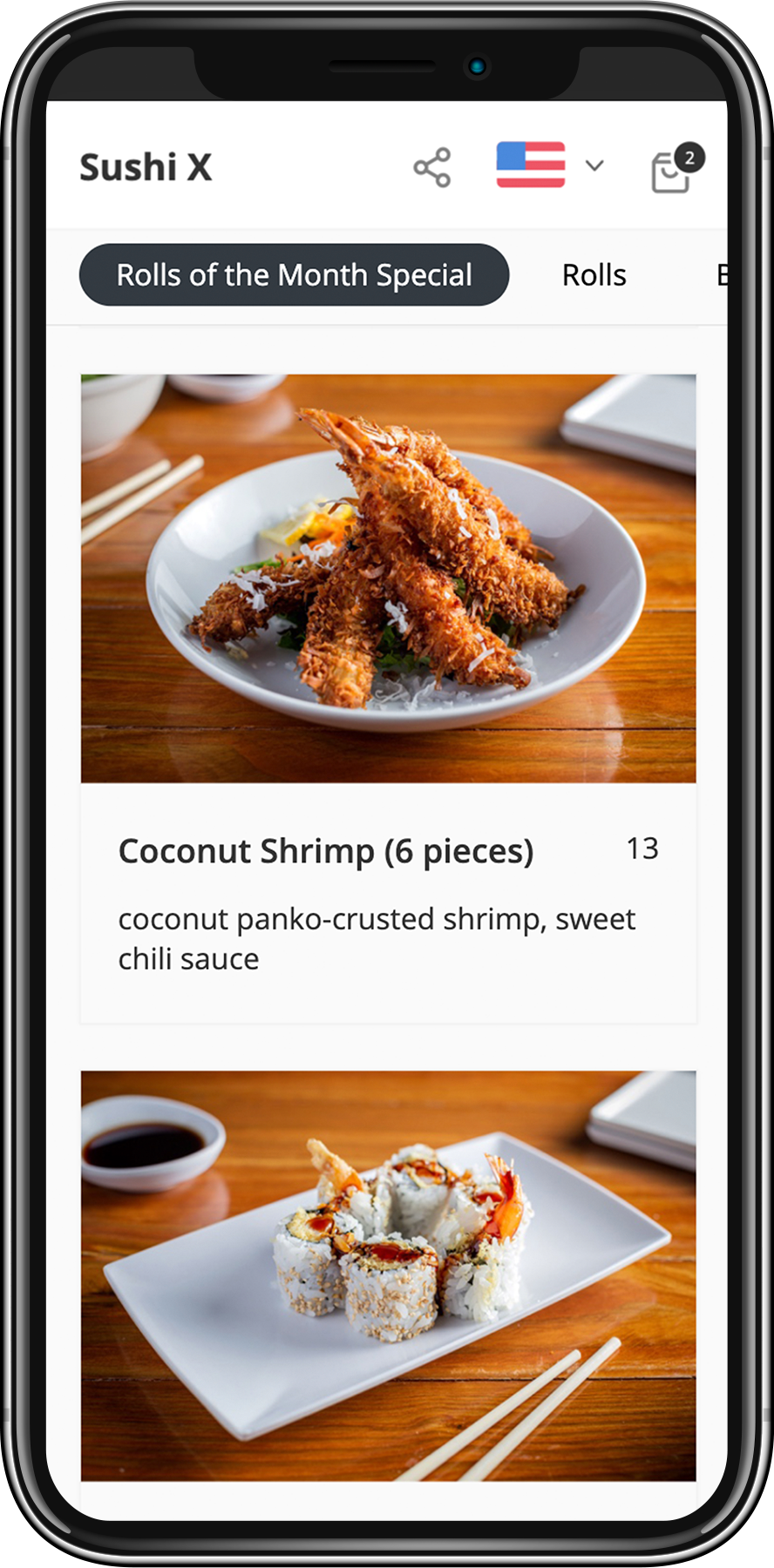 One2 Online Ordering via iPhone