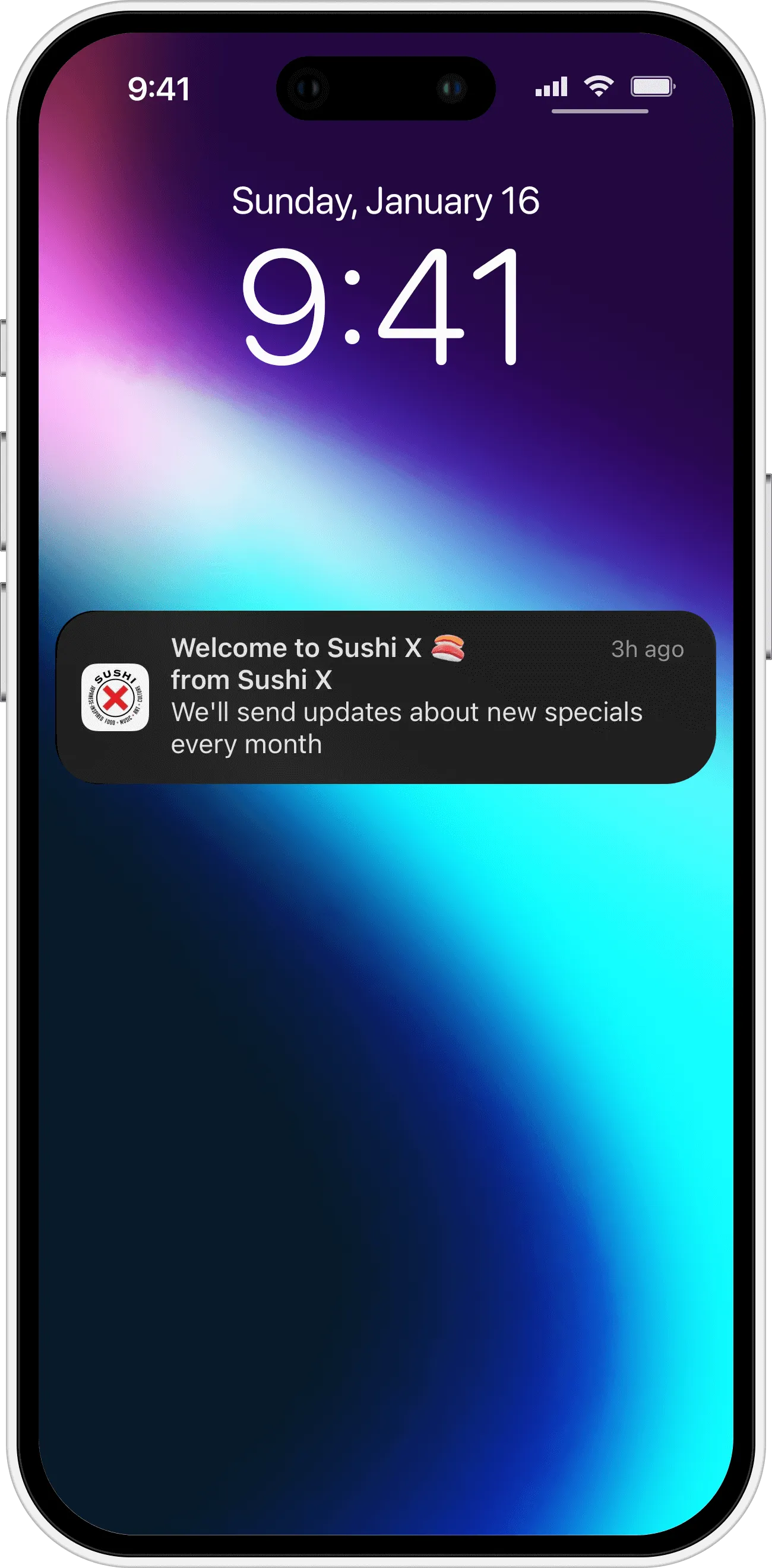 Custom online ordering app screenshot.